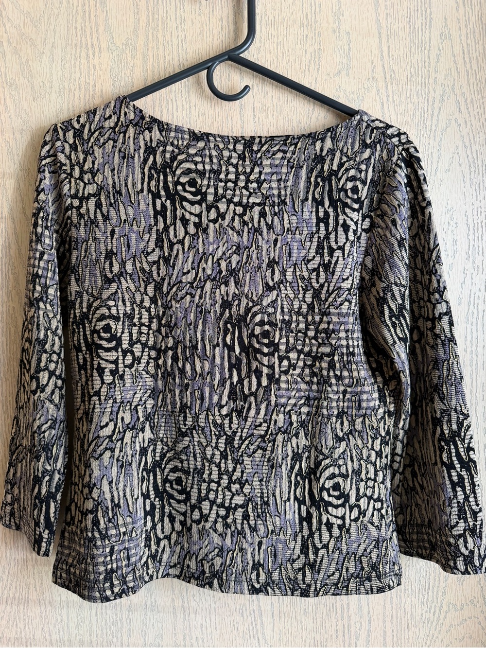 Abstract Floral 3/4 -Sleeve Top